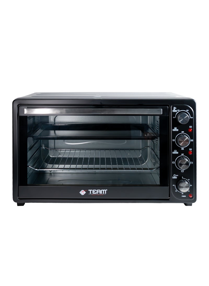 تيم TEAM Electric Oven Deluxe 72L | 2200W Convection & Rotisserie | Adjustable Temperature 100–250°C | Double Glass Door | 9 Cooking Modes | Inner Light | Accessories Included - Image 1
